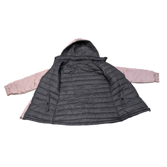 NWOT Snobbish Women's Large Reversible Pink puffer jacket cinch waist Feminine - Picture 2 of 8